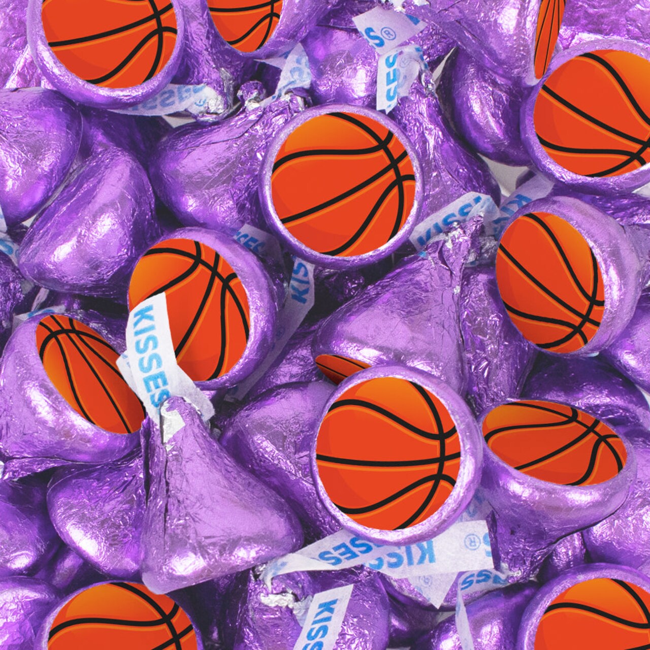Basketball Candy Party Favors Hershey's Kisses Milk Chocolate (85 Pcs) - Dark Blue